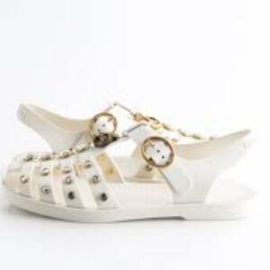 FOREVER 21 WOMEN"S SLINGBACK ANKLE STRAP ADJUSTABLE BUCKLE STUDDED SANDAL